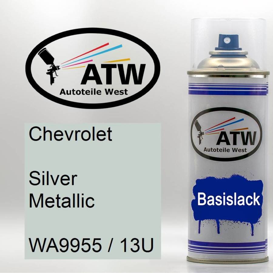 Chevrolet, Silver Metallic, WA9955 / 13U: 400ml Sprühdose, von ATW Autoteile West.